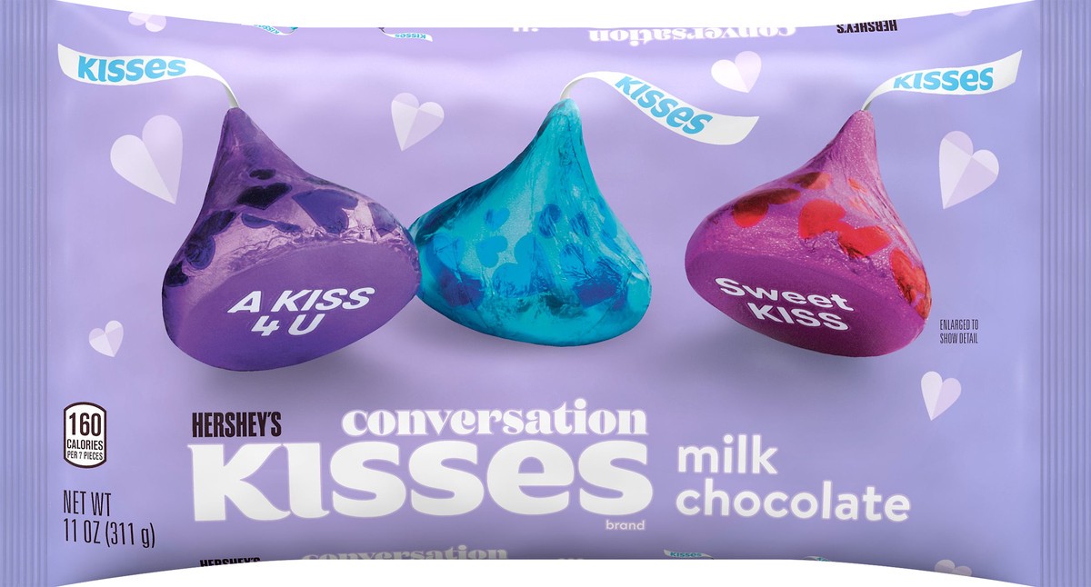 slide 6 of 7, Kisses Conversation Milk Chocolate 11 oz, 11 oz