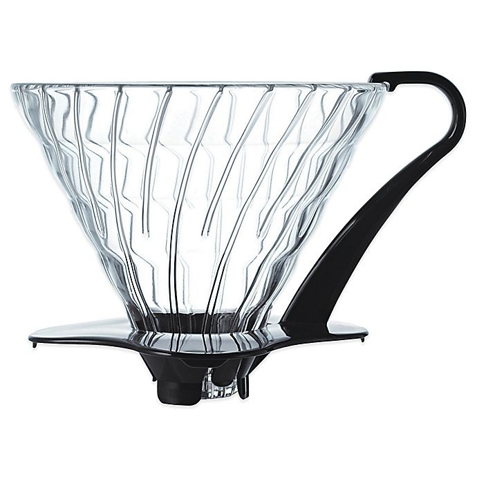 slide 1 of 1, Hario V60 Glass Coffee Dripper - Black, 1 ct