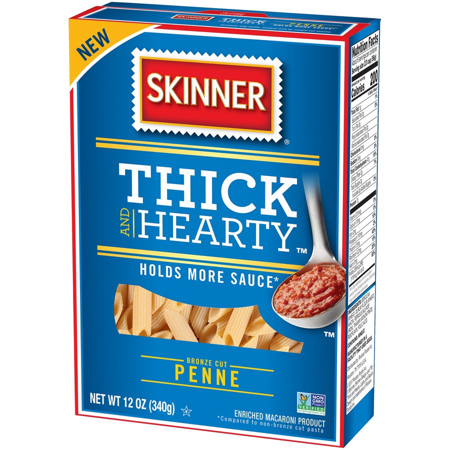 slide 3 of 8, Skinner Thick & Hearty Penne Pasta, 12 oz