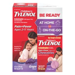 Tylenol Children's Tablets Grape Pain+Fever 24 ea