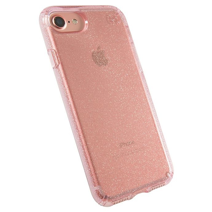 slide 2 of 5, speck Presidio Glitter Case for iPhone Pink with Gold Glitter, 7 in