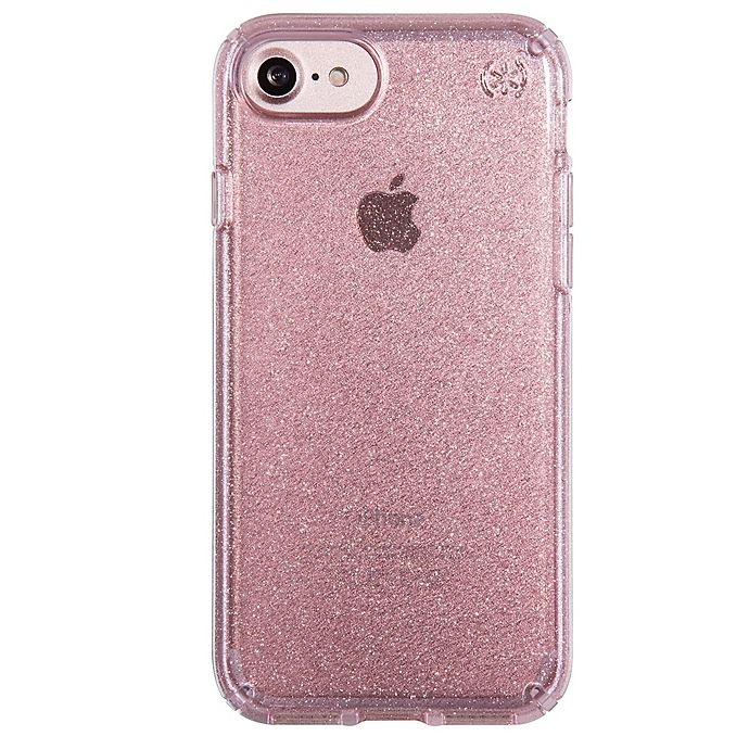 slide 1 of 5, speck Presidio Glitter Case for iPhone Pink with Gold Glitter, 7 in