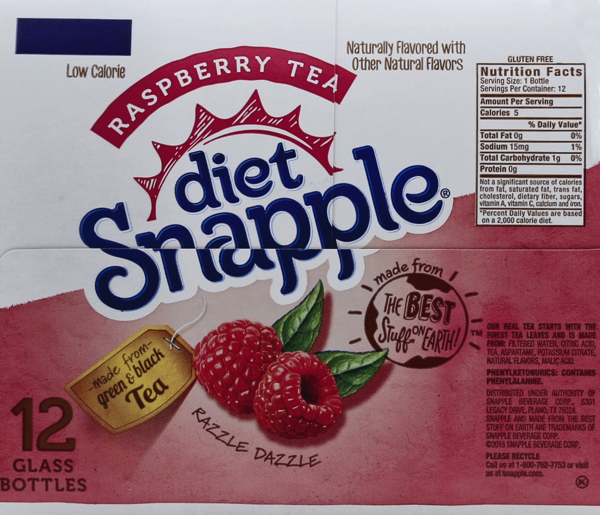 slide 3 of 6, Snapple Diet Raspberry Tea, 