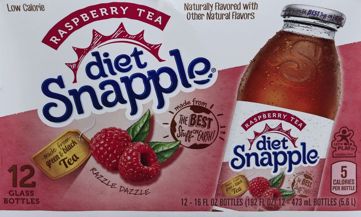 slide 5 of 6, Snapple Diet Raspberry Tea, 