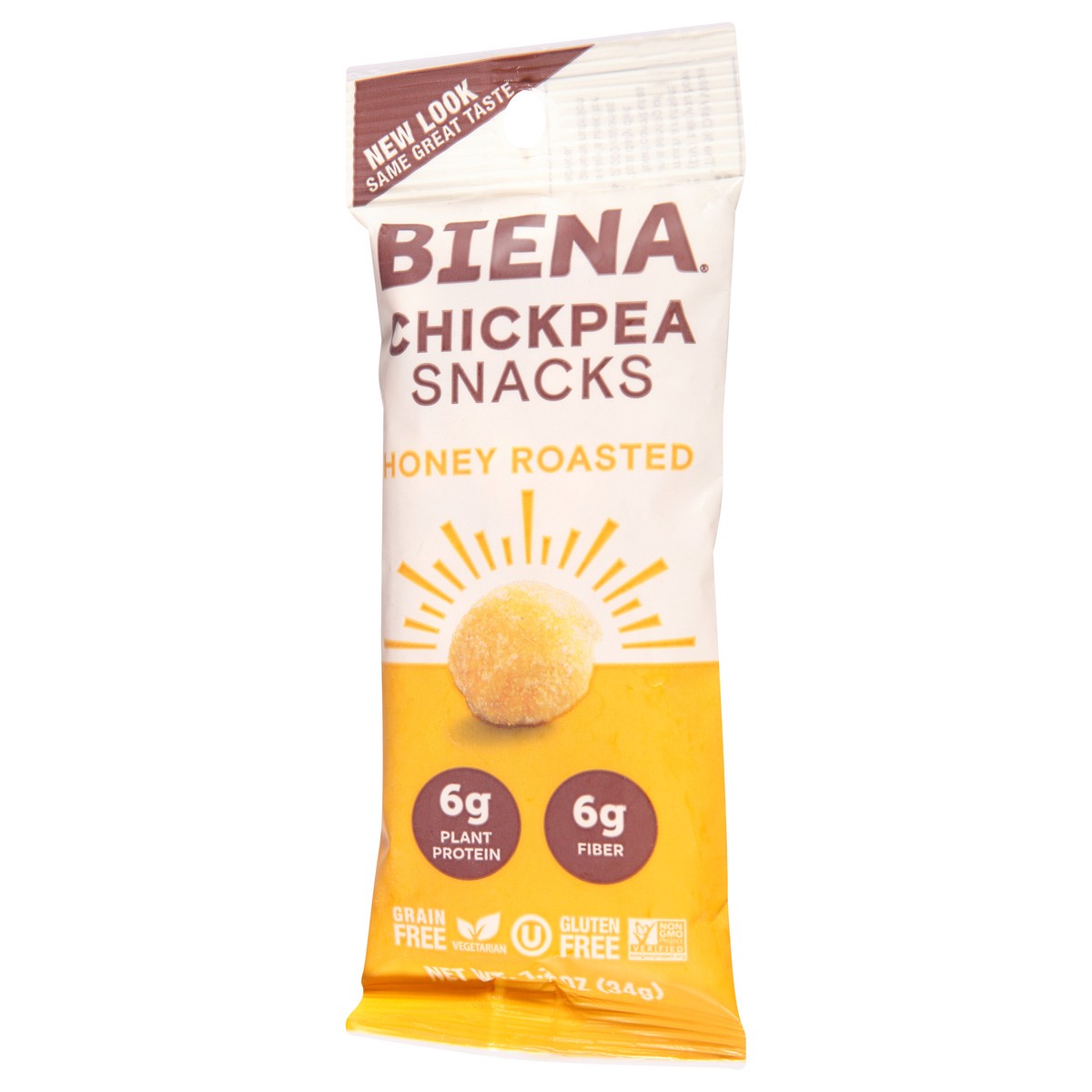 slide 2 of 9, Biena Honey Roasted Chickpea Snacks 1.2 oz, 1.2 oz