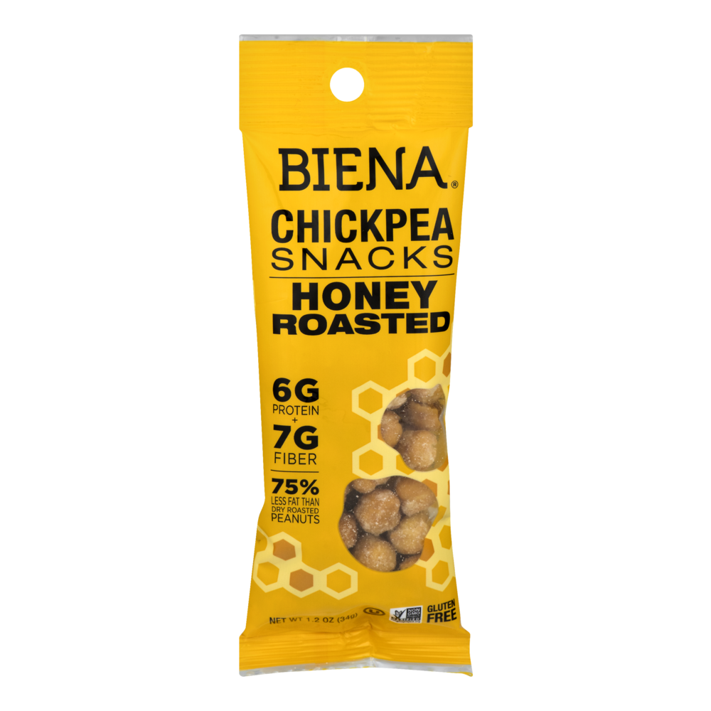 slide 1 of 1, Biena Honey Roasted Chickpea Snacks - Gluten Free, 1.2 oz