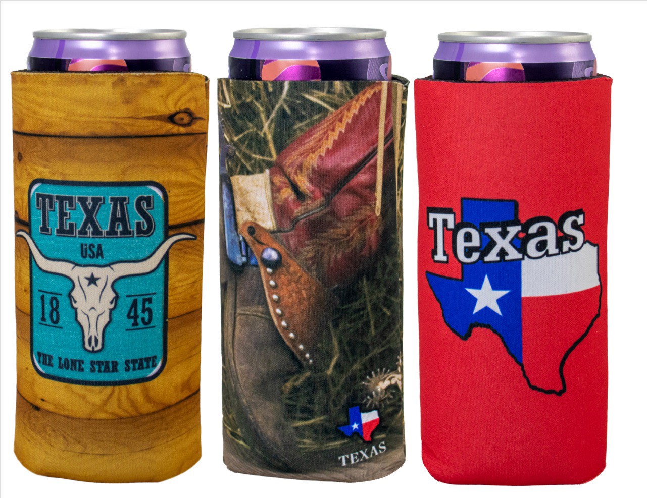 slide 1 of 1, Us Poly Can Sleeve - Slim Texas Theme Assortment, 1 ct