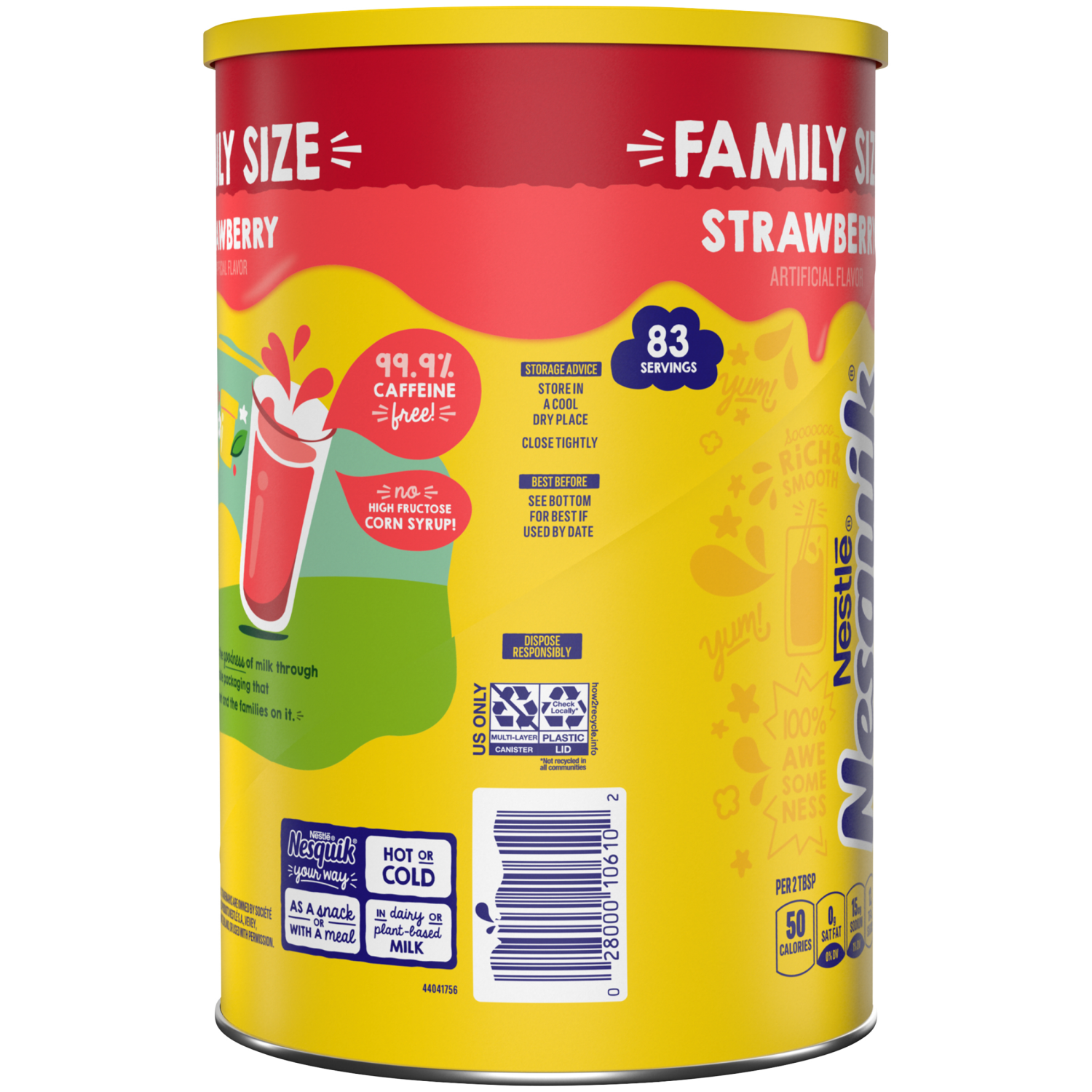 slide 4 of 8, Nesquik Strawberry Flavor Powder Drink Mix- 35.5 oz, 35.5 oz