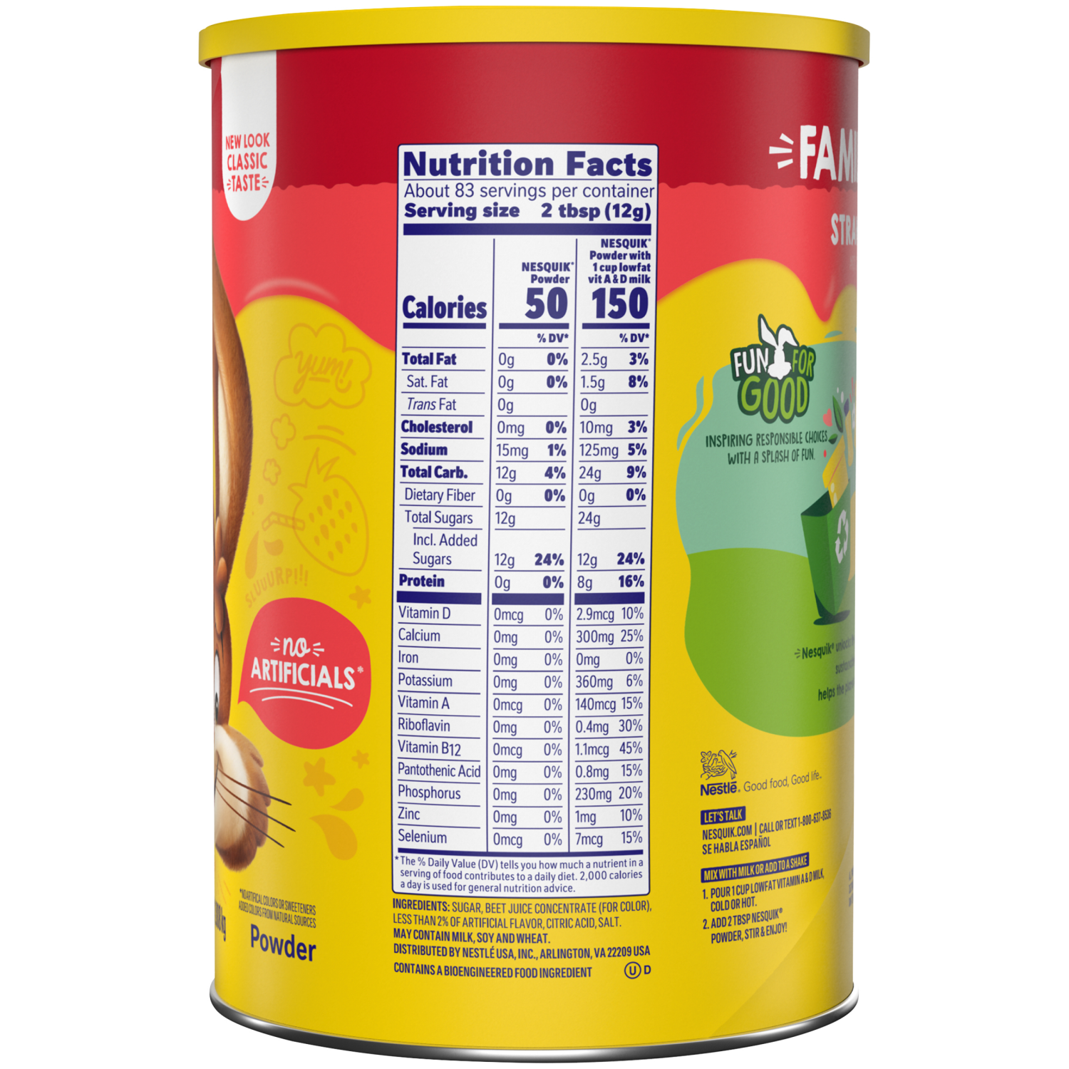 slide 5 of 8, Nesquik Strawberry Flavor Powder Drink Mix- 35.5 oz, 35.5 oz