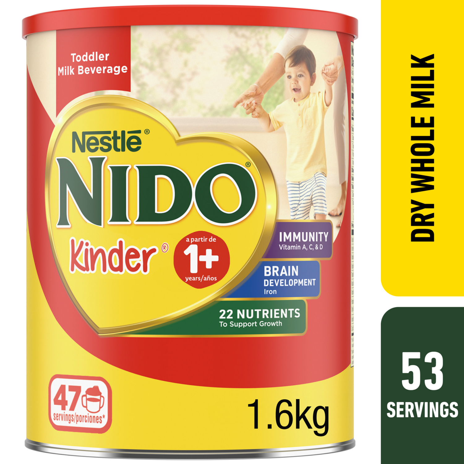 slide 1 of 8, Nido Nestle NIDO Kinder 1+ Toddler Powdered Milk Beverage - Canister - Shelf Stable Toddler Drink 56.3 oz., 56.3 oz