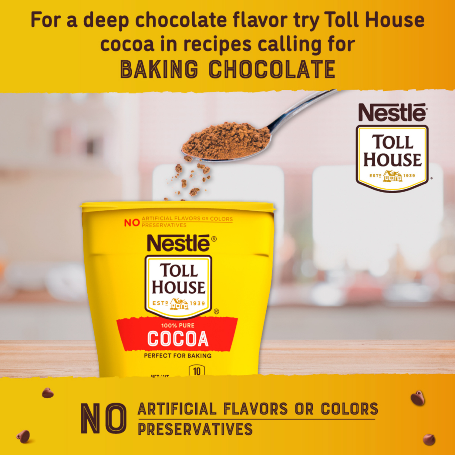 slide 6 of 7, Nestlé TOLL HOUSE Cocoa 8 oz. Plastic Canister, 8 oz