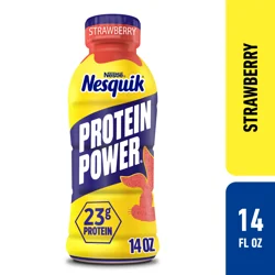 Nesquik Protein Power Strawberry Protein Milk Drink, Ready to Drink 14 fl oz.