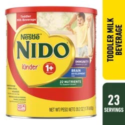 Nido Nestlé NIDO Kinder Toddler Milk Beverage Powder Mix, 1 + Years, 23 Servings per Container, 276 Total Servings, 12 Pack