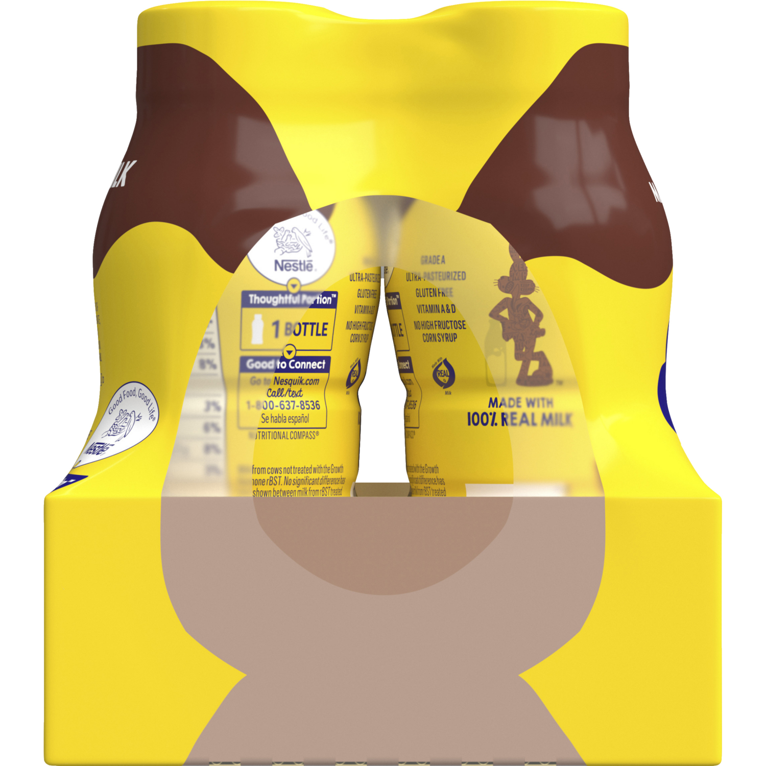 slide 2 of 5, Nesquik Chocolate Milk, Ready to Drink, Shelf Stable Low-fat Milk, 4PK, 32 oz