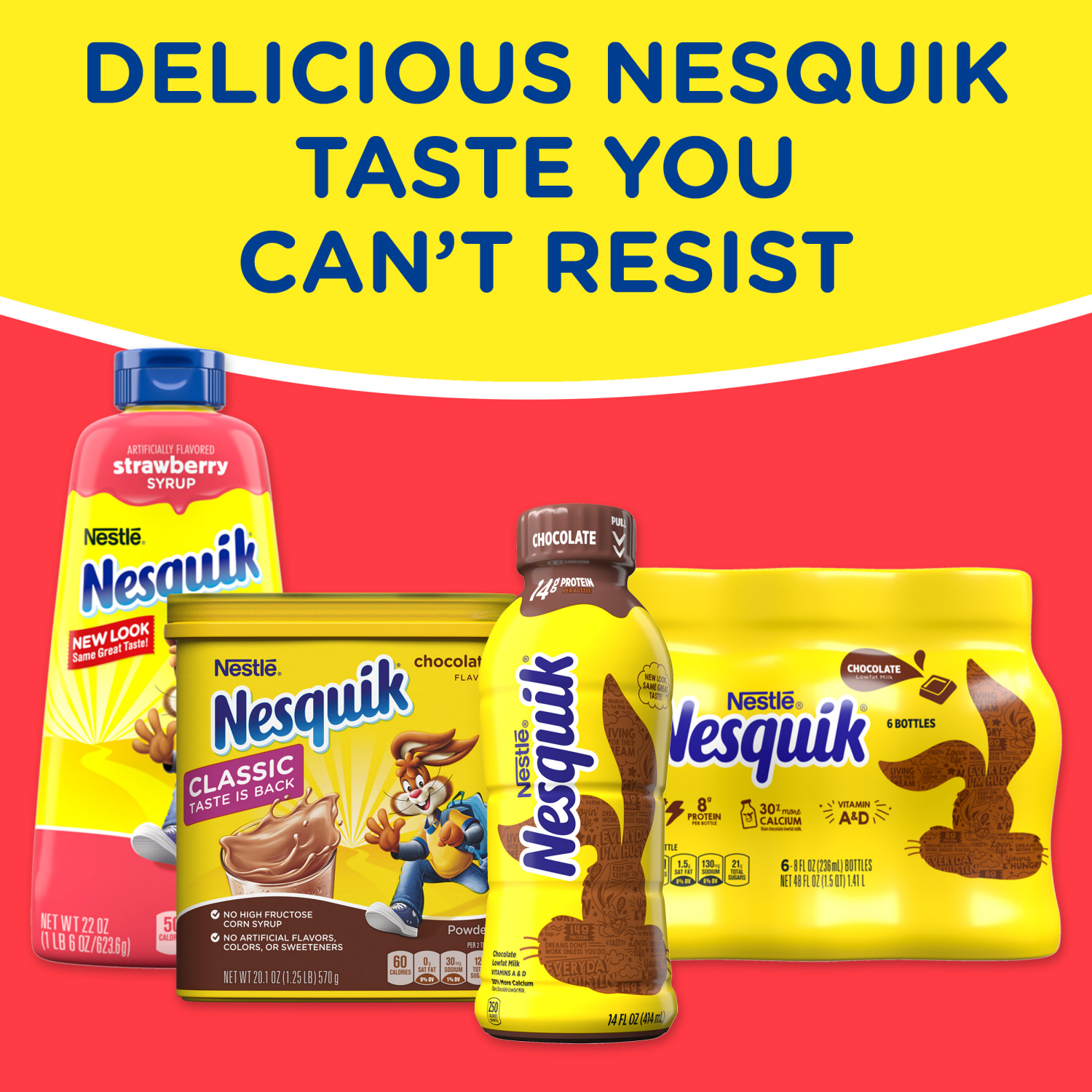 slide 4 of 8, Nesquik Strawberry Powder Drink Mix 9.38 oz., 9.38 oz