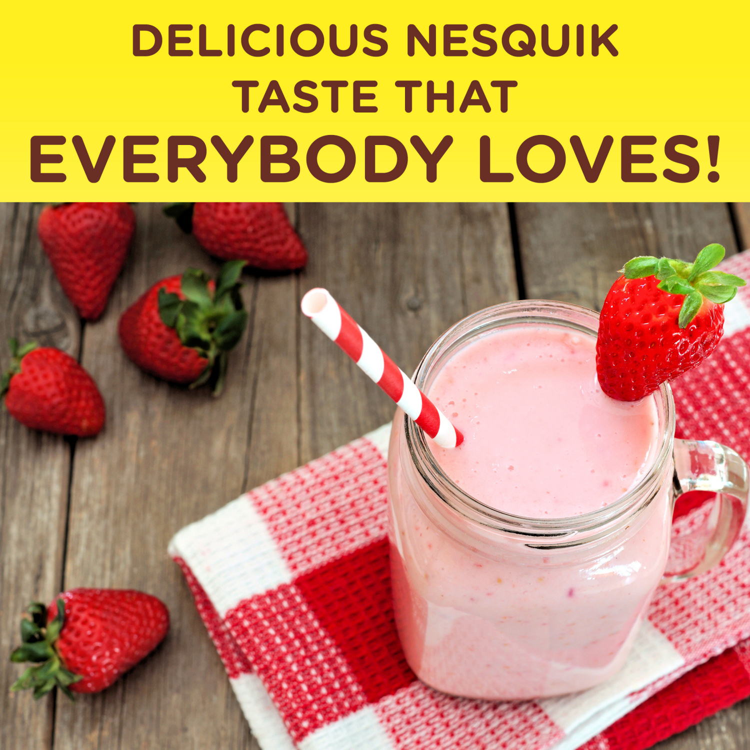 slide 5 of 8, Nesquik Strawberry Powder Drink Mix 9.38 oz., 9.38 oz