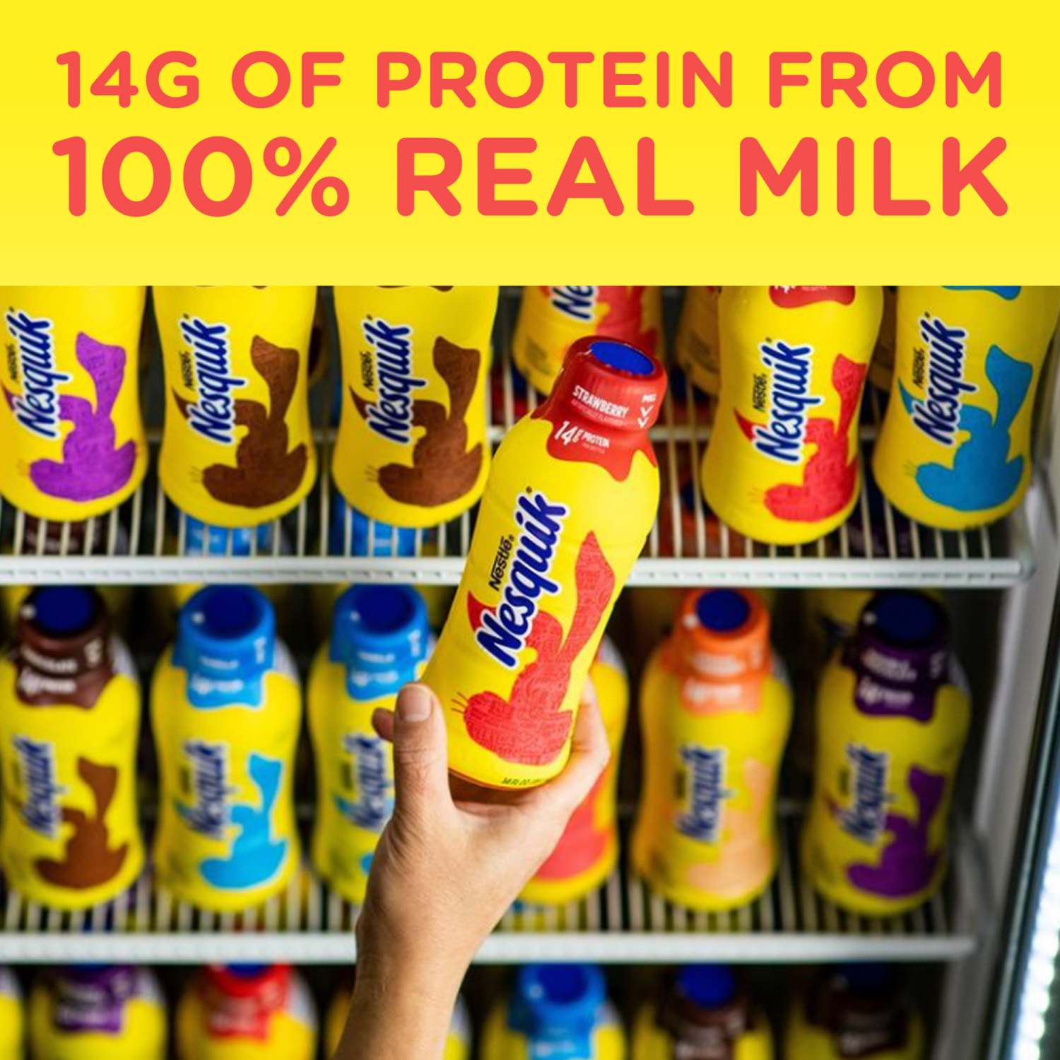 slide 3 of 5, Nesquik Strawberry Flavored Lowfat Milk, Ready to Drink 14 fl oz., 14 fl oz