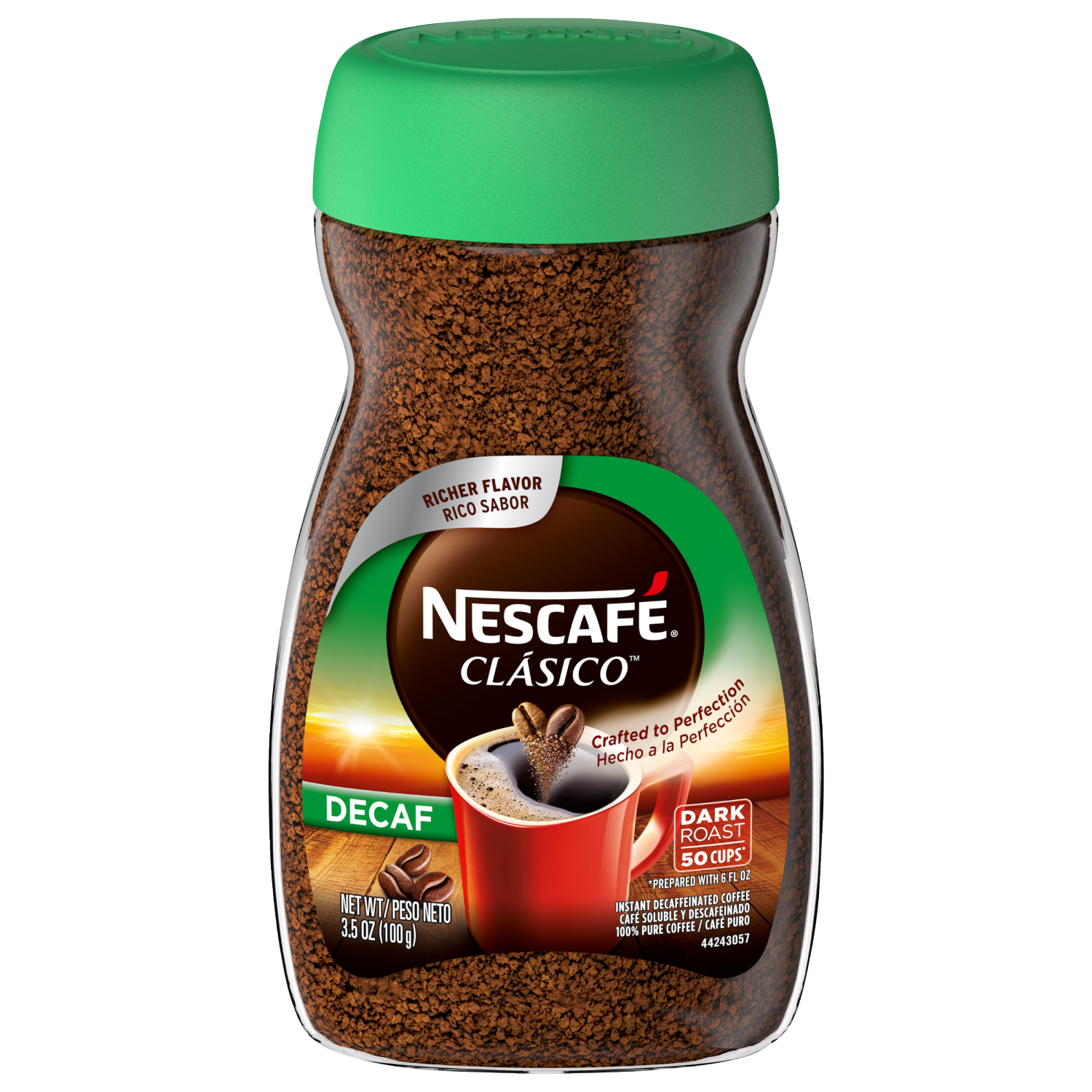 slide 1 of 1, NESCAFE CLASICO Decaf Dark Roast Instant Coffee 3.5 oz. Jar, 3.5 oz