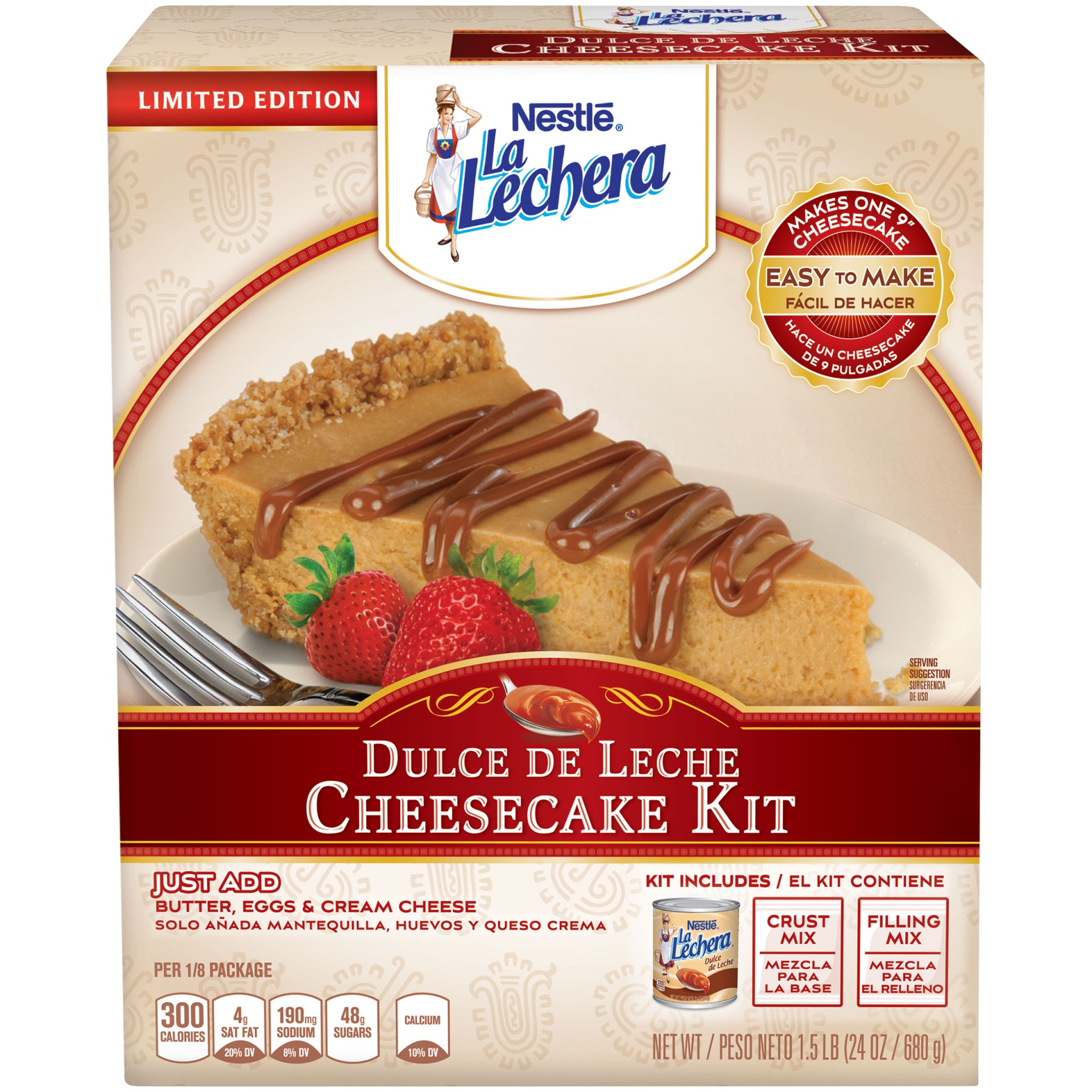 slide 4 of 4, Nestlé La Lechera Dulce De Leche Cheesecake Kit, 24 oz