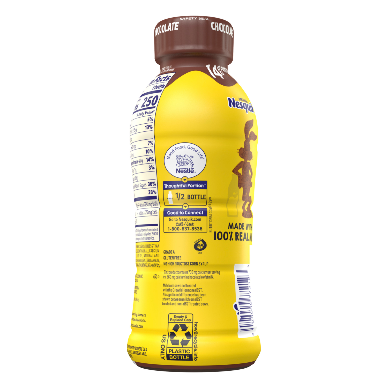 slide 3 of 8, Nesquik Chocolate Lowfat Milk, Ready to Drink 14 fl oz., 14 fl oz