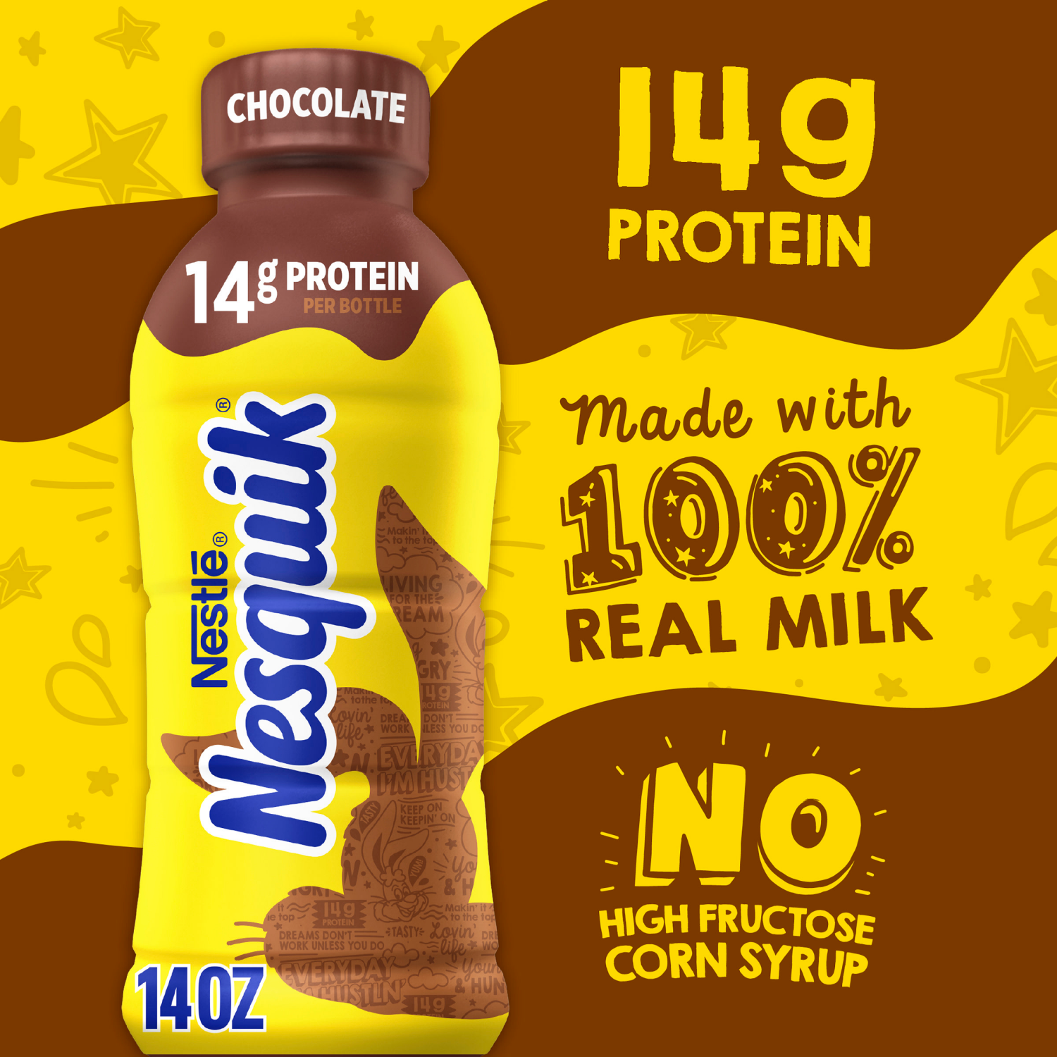 slide 7 of 8, Nesquik Chocolate Lowfat Milk, Ready to Drink 14 fl oz., 14 fl oz