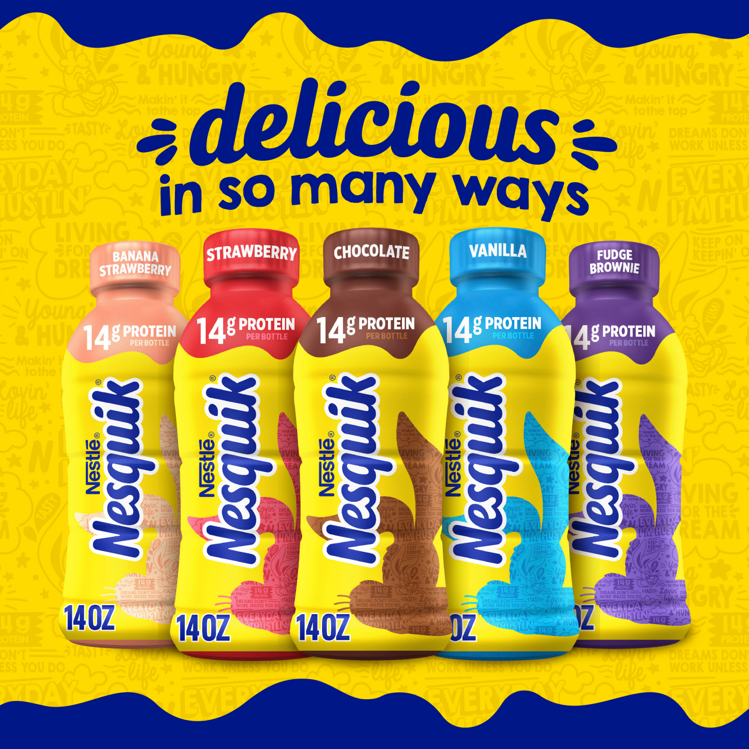 slide 8 of 8, Nesquik Chocolate Lowfat Milk, Ready to Drink 14 fl oz., 14 fl oz