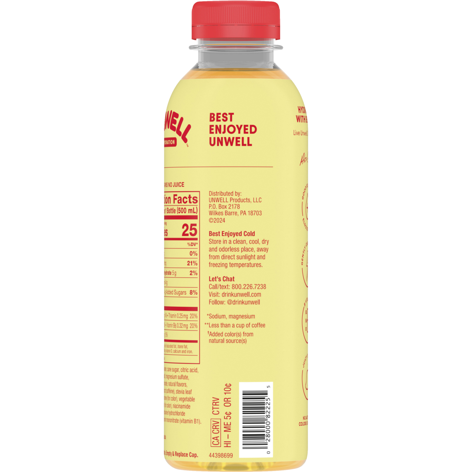 slide 2 of 3, Unwell Hydration Electrolyte Drink for Rapid Hydration + Focus – Mango Citrus, 16.9 fl oz