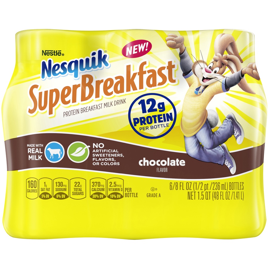 slide 2 of 9, NESTLE NESQUIK SuperBreakfast Protein Breakfast Milk Drink /, 6 ct; 8 fl oz