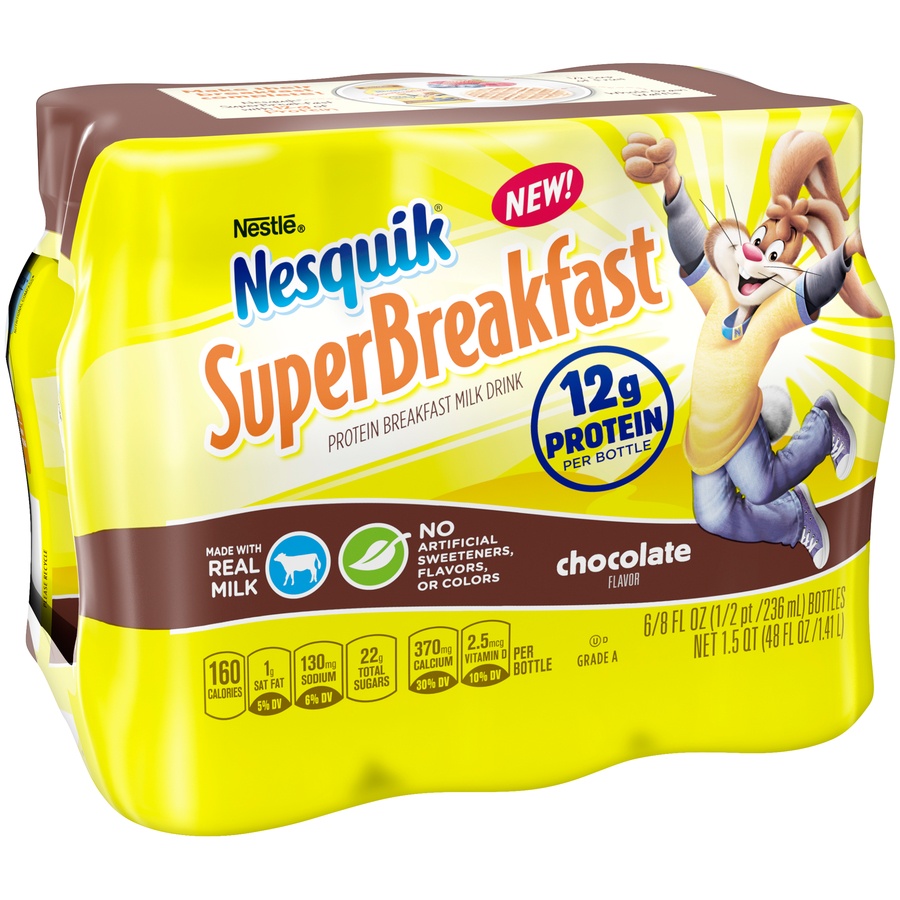 slide 3 of 9, NESTLE NESQUIK SuperBreakfast Protein Breakfast Milk Drink /, 6 ct; 8 fl oz