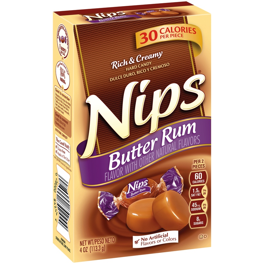 slide 2 of 8, Nips Butter Rum Hard Candy, 4 oz