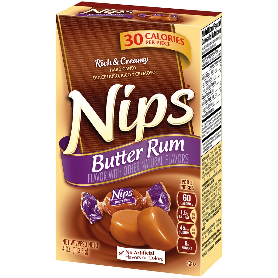 slide 3 of 8, Nips Butter Rum Hard Candy, 4 oz