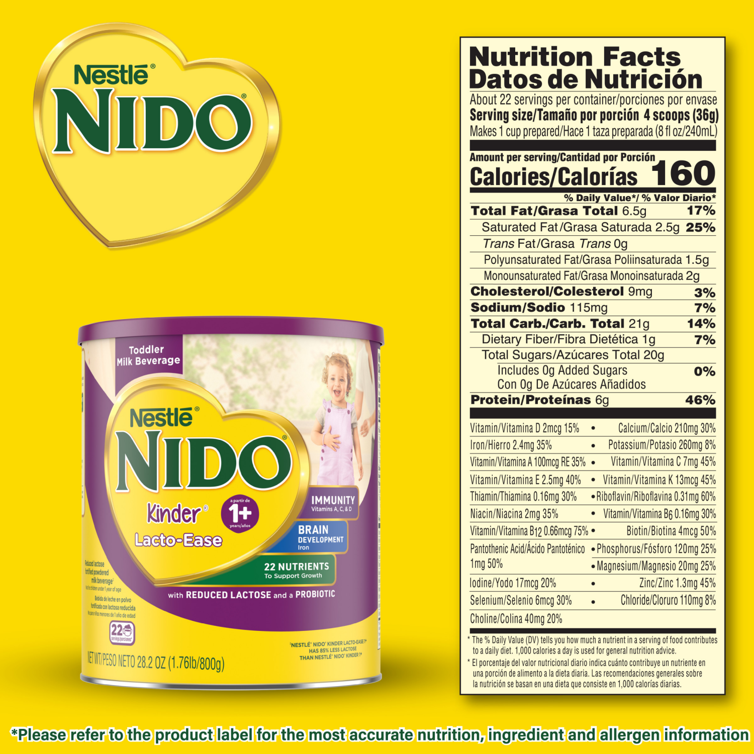 slide 2 of 8, Nestlé Nido 1-3 Years Lacto-Ease Powdered Milk Beverage 28.2 oz, 28.2 oz