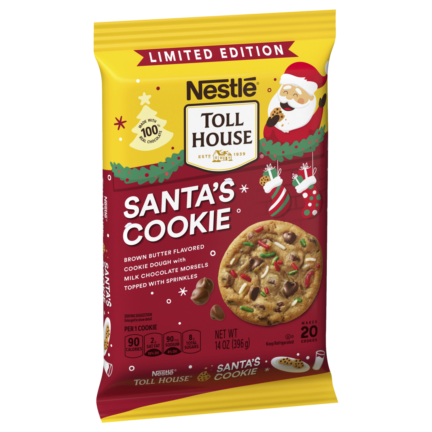 slide 5 of 7, TOLL HOUSE Easter Chocolate Chip Refrigerated Cookie Dough Bar 14oz Bag, 14 oz