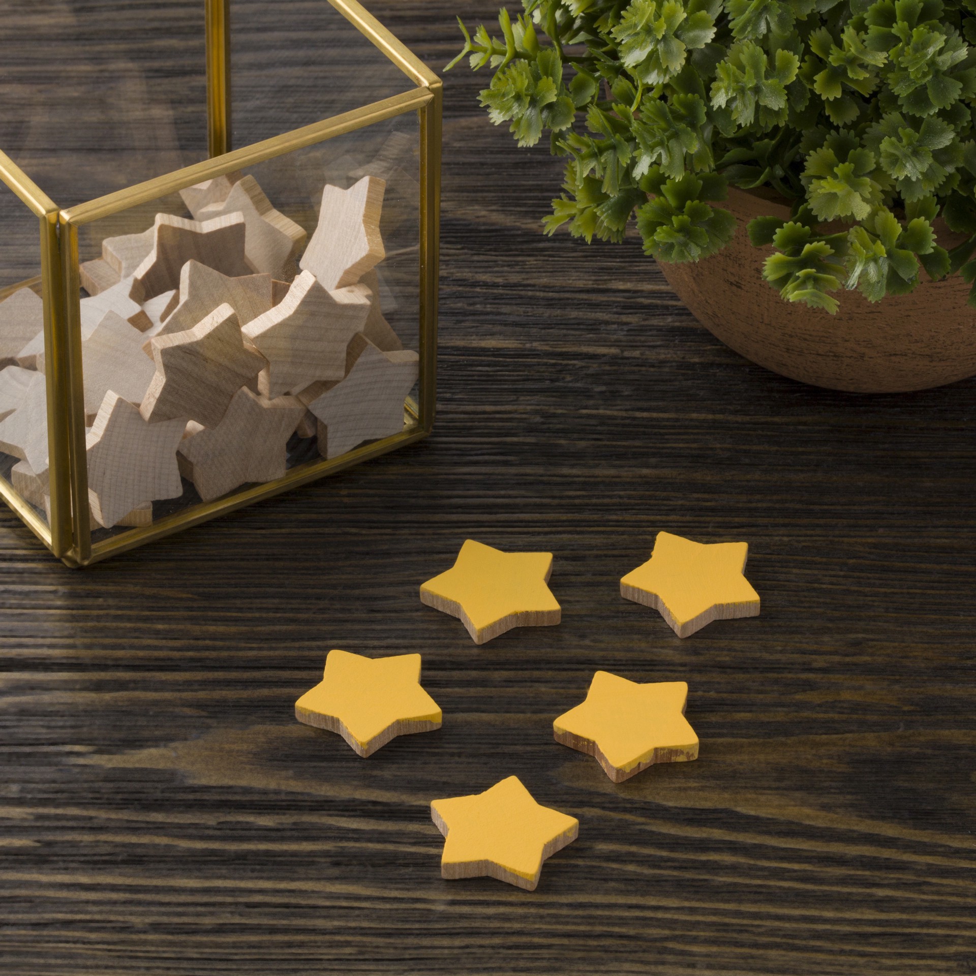 slide 2 of 2, 1" Wood Stars, 20ct. By Make Market, 20 ct