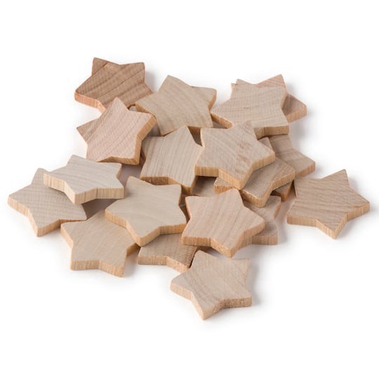 slide 1 of 2, 1" Wood Stars, 20ct. By Make Market, 20 ct
