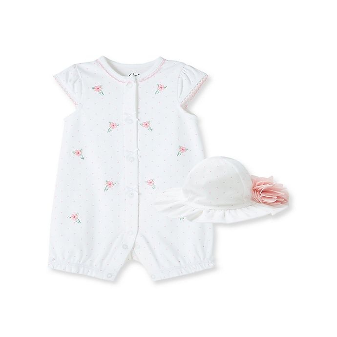 slide 1 of 2, Little Me romper newborn blossom emb, 1 ct