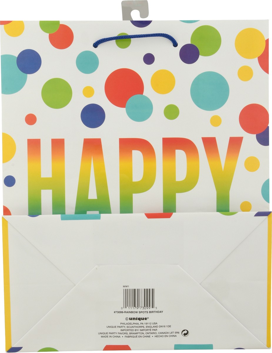 slide 6 of 9, Unique Rainbow Spots Birthday Bag 1 ea, 12 ct