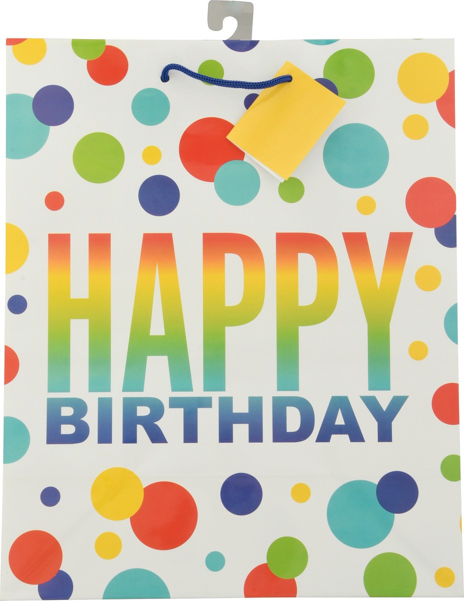 slide 2 of 9, Unique Rainbow Spots Birthday Bag 1 ea, 12 ct