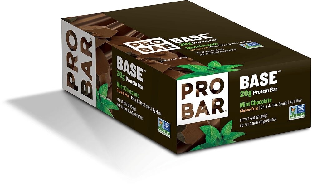 slide 1 of 1, Pro Bar Base Mint Chocolate Protein Bars, 12 ct