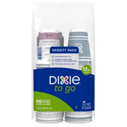 Dixie To Go 12 Oz Paper Cups And Lids, 66 Count