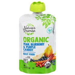 Nature's Promise Organic 2 Baby Food Pear Blueberry & Purple Carrot