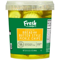 Fresh from Meijer Kosher Bread & Butter Pickle Chips, 32 oz