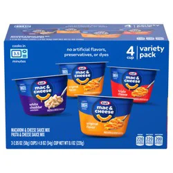 Kraft Mac and Cheese, 4 Cups, for Easy Dinner or Dinner Sides, Variety Pack, No Artificial Flavors, Preservatives or Dyes, 8.1 oz
