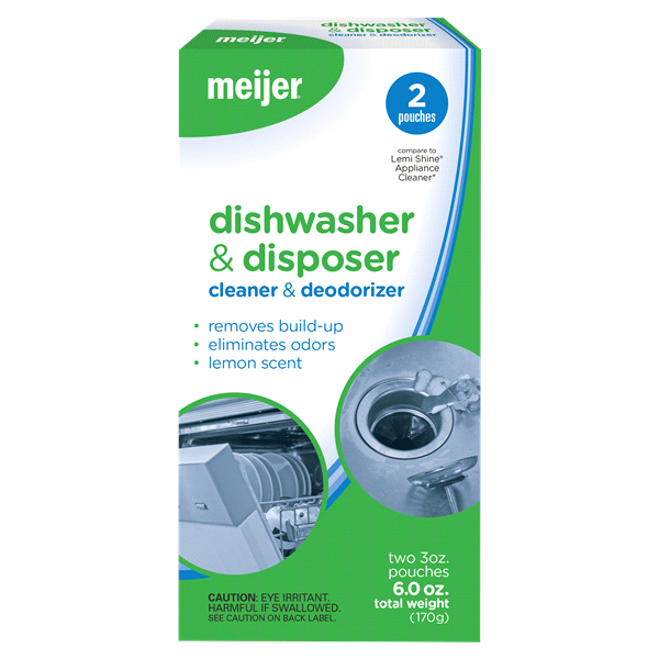 slide 1 of 1, Meijer Dishwasher and Disposer Cleaner and Deodorizer, Lemon Scent, 2 ct