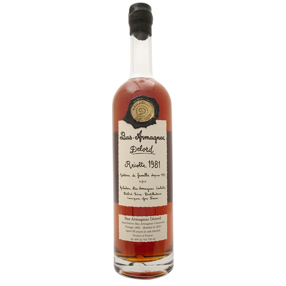 slide 1 of 1, Delord 1981 Recolte Bas-Armagnac Brandy, 750 ml