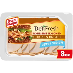 Oscar Mayer Deli Fresh Rotisserie Seasoned Chicken Breast Sliced Lunch Meat with 25% Lower Sodium Tray