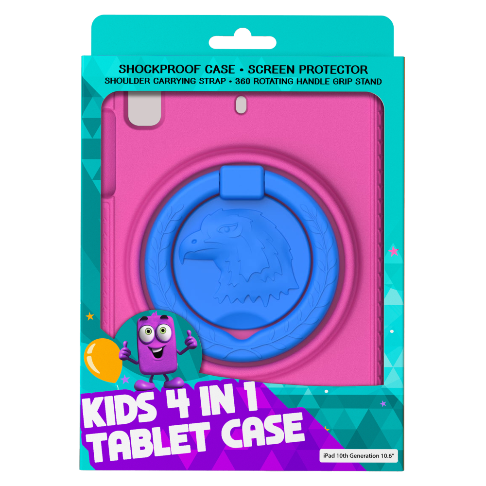 slide 1 of 4, AMPD Childrens Tablet Cover with Holster and Screen Protector - Pink, 1 ct