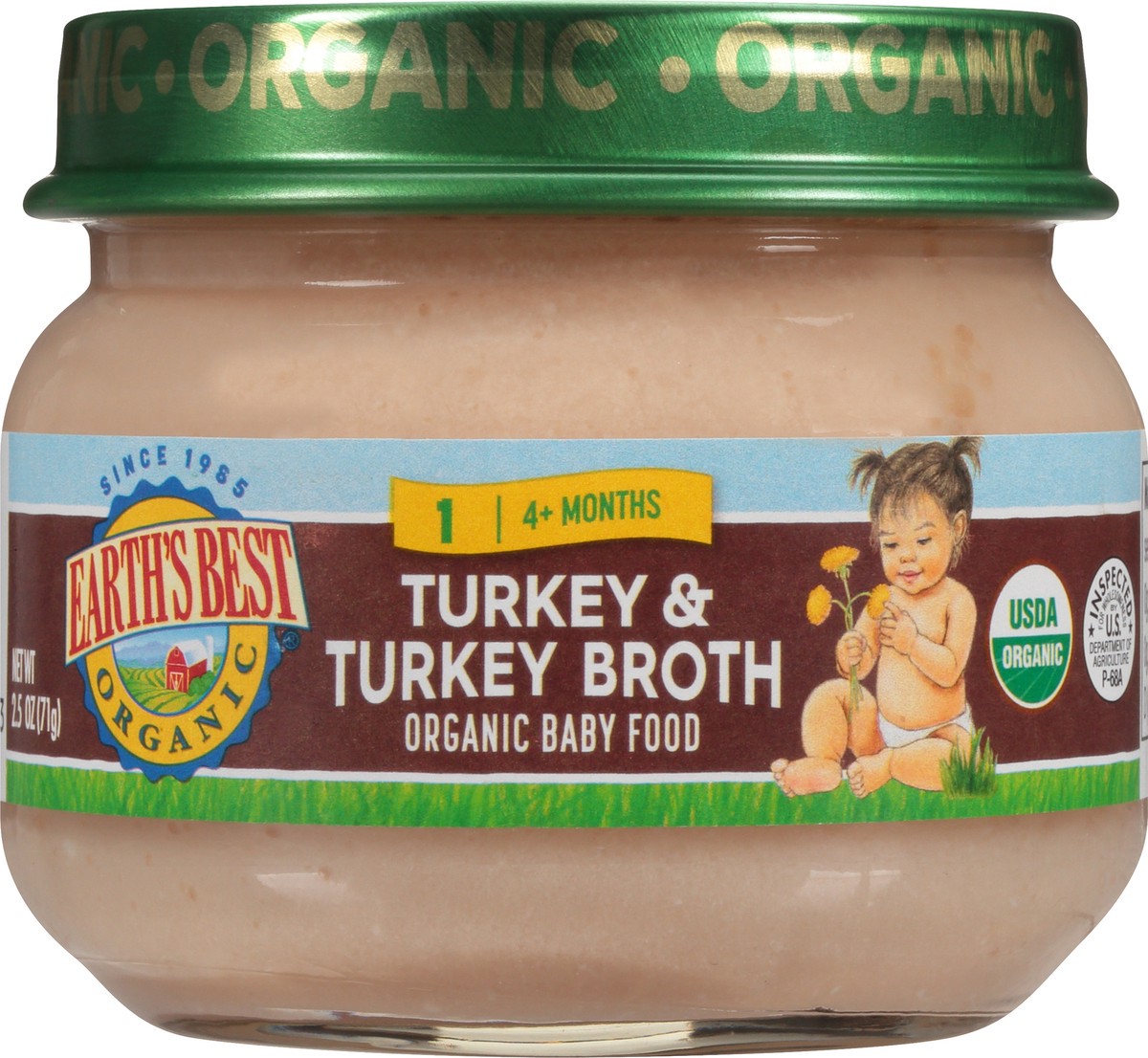 slide 2 of 10, Earth's Best Organic Stage 1 Turkey & Turkey Broth Organic Baby Food 2.5 oz. Jar, 2.5 oz