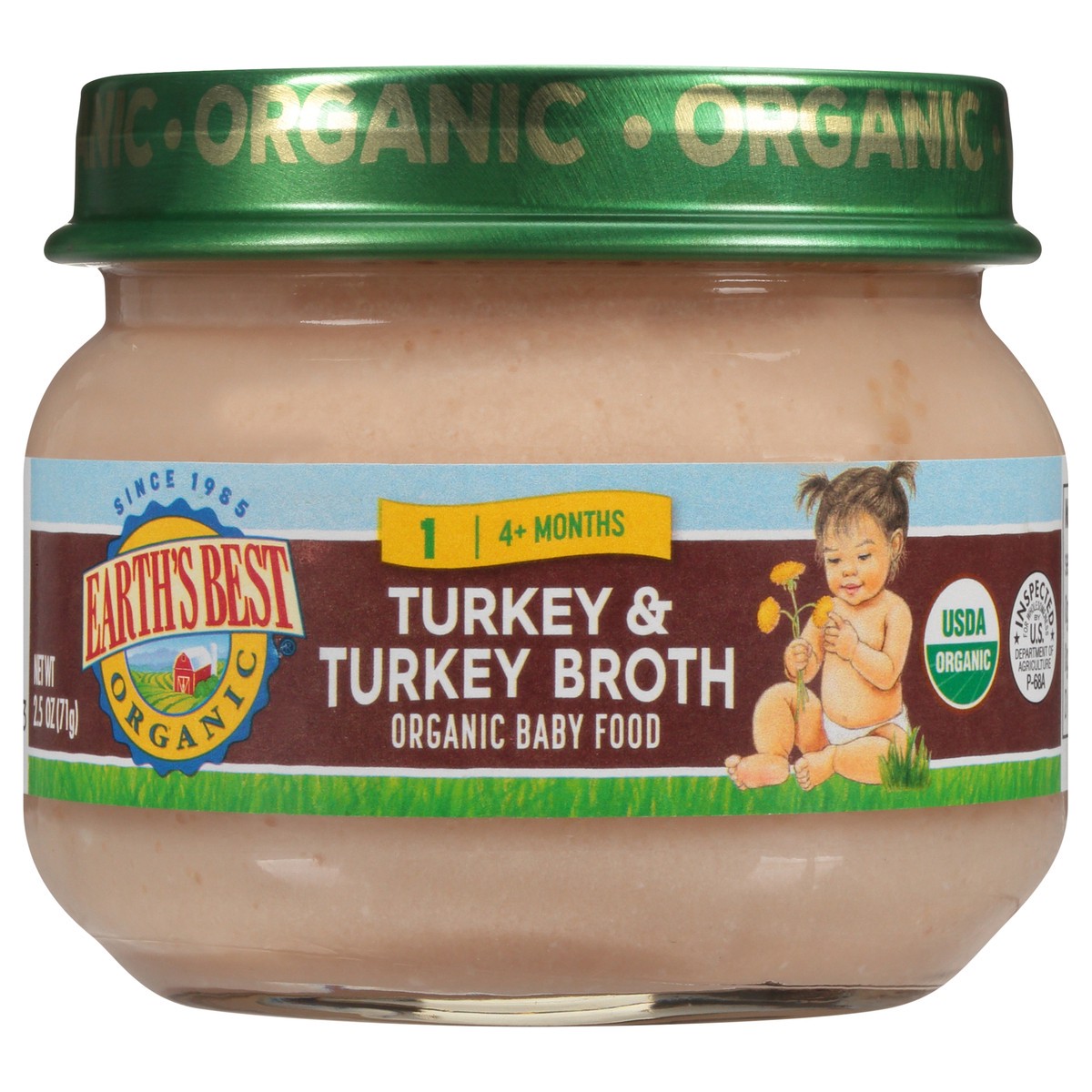slide 1 of 10, Earth's Best Organic Stage 1 Turkey & Turkey Broth Organic Baby Food 2.5 oz. Jar, 2.5 oz