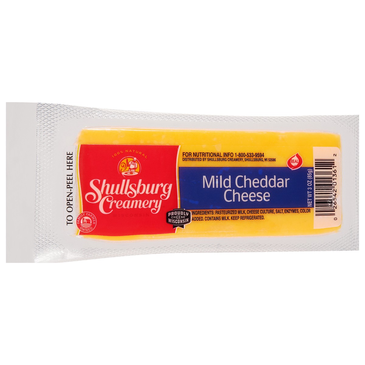 slide 8 of 9, Shullsburg Creamery Mild Cheddar Cheese 3 oz, 3 oz
